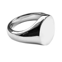  925 Sterling Silver Oval Signet Rings 13 x 11 x 2.75mm