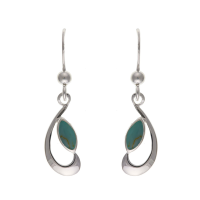  925 Sterling Silver Real Turquoise 27mm Drop Earrings