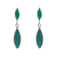  925 Sterling Silver Real Turquoise 28mm Drop Earrings