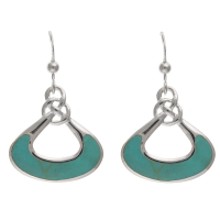  925 Sterling Silver Real Turquoise 30mm Drop Earrings