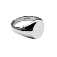  925 Sterling Silver Small Oval Signet Ring 9 x 7mm