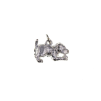  925 Sterling Silver Solid Puppy Dog Heavy Charm