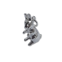  925 Sterling Silver Solid Rabbit Charm