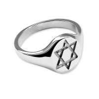  925 Sterling Silver Star Of David Signet Rings 14 x 12mm 8.1g