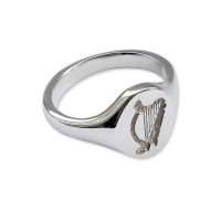  925 Sterling Silver Welsh Harp Signet Rings 14 x 12mm 8.1g