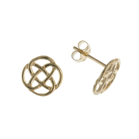  9ct Gold Celtic Style Studs Earrings 10 x 10mm