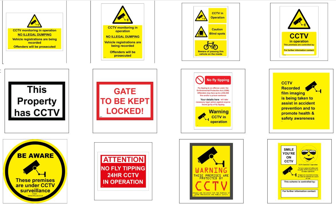 CT057 Beware High Definition CCTV Operates OnThis Site Sign with CCTV Camera