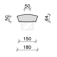 CS04C Moulded Apex Coping Stone with Flat Spot for Railings