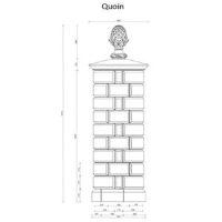 GPQ Quoin Gate Pillar with FN6 Pineapple and Base