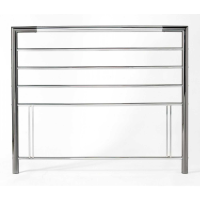 Modern Chrome 4ft Small Double Divan Bed Headboard Chrome Metal 122cm Wide
