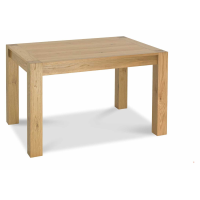 Turin Light Oak Small End Extension Kitchen Rectangular Dining Room Table 125cm 4 Seater
