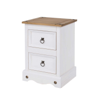 Corona White 2 Drawer Petite Bedside Cabinet