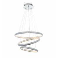 Modern Style Ozias 3 Chrome Clear Crystal Small Pendant Ceiling Light 120 x 55cm