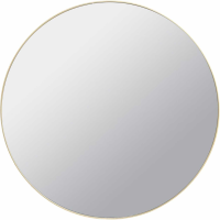 Round Wall Mirror With Slim Black Metal Frame Large 116cm