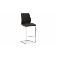 Elis Bar Chair Chrome Leg Black