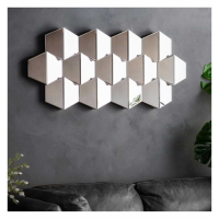 Geometric Angled Multi Diamond Large Abstract Wall Mirror 110 x 50cm