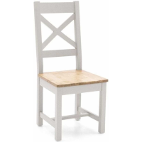 Ferndale Modern Oak Seat Cross Back Dining Chair in Grey 45cm Wide