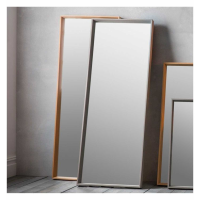 Modern Full Length Leaner Wall Mirror Tall Rectangular Metal Grey Frame