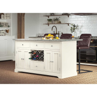 Cream Kitchen Island With Grey Granite Worktop