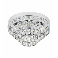 Luxurious Chrome Finish Crystal Glass Pendant Wall Light With Glass Beads 16.5 x 30cm