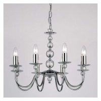 Modern Antique Chrome Metal Clear Glass Living Room 8 Pendant Light 72 x 56cm