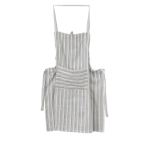 Organic Cotton Stripe Apron Taupe