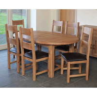 Solid Oak Oval Large Extending Kitchen Dining Room Table Only 180cm to 220cm