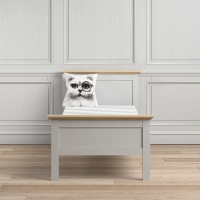 Modern Chic 3ft Single Bed in White and Oak Cornice Tops 90cm x 200cm