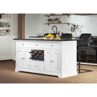 White Kitchen Island With Black Granite Worktop
