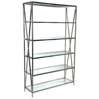 Modern Cross Design Glass Shelving Unit