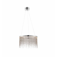 Modern Round Chrome Plated Silver Effect Finish LED Pendant Ceiling Light 170 x 45cm