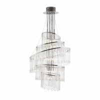 Modern Style 24 Multi Ring Clear Glass Rod Camille Pendant Ceiling Light 133 x 65cm