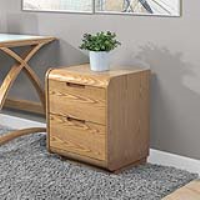 Modern Style Universal Oak Veneer Finish Two Drawer Pedestal 58x48cm