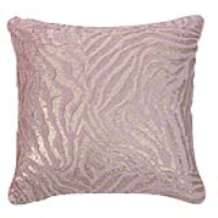 Value Faux Fur Pink And Gold Zebra Cushion
