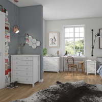 Modern Shaker Large White 6 Drawer Bedroom Chest With Silver Handles 92 x 80cm
