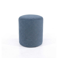 Soft Furnishings Blue Fabric Upholstered Round Tub Stool