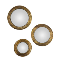 Convex Mirror Bronze Set of 3