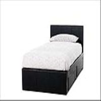 Latino 90 Cm Black Two Drawer Bed