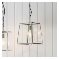 Modern Style Glass And Steel Adjustable 1 Pendant Ceiling Light 29 x 28cm