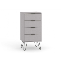 Stylish Narrow Grey 4 Tilting Drawer Bedroom Chest With Hair Pin Style Legs 9.03x4.5cm