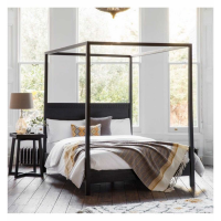 Boho Chic Charcoal Painted Wooden 4 Poster 6ft Super King Size 180cm Bed Frame