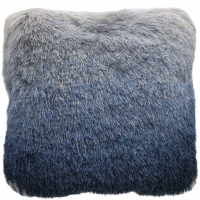 Unfilled Fluffy Blue Silver Ombre Cushion
