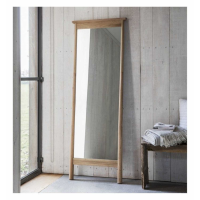 Large Tall Nordic Light Oak Rectangular Cheval Floor Dressing Mirror 64x174cm