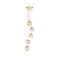 Dimple 5 Pendant Light Satin Brass