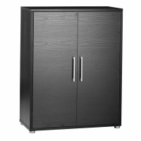Prima Bookcase 2 Shelves With 2 Doors in Black woodgrain