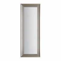 Modern Style Long Steel Effect Rectangle Wall Mirror Multi Panelled Edge 132x48cm