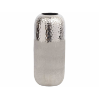 Fuse Hammered and Brushed Small Vase in Silver Finish