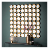 Modern Style Gold Finish 64 Circular Panel Framed Wall Mirror 104cm Diameter
