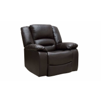 Barletta 1 Seater Brown PU Leather Recliner Chair With Bucket Seat 97cm Wide