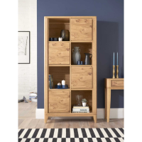 Modern Oak Storage Shelving Unit Open Display Cabinet 192cm Tall